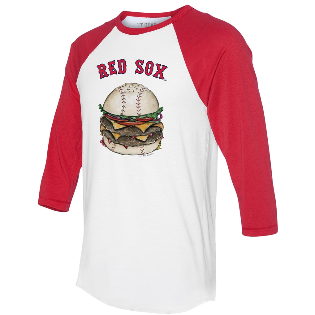 Boston Red Sox Tiny Turnip Women's Burger 3/4-Sleeve Raglan T-Shirt - White/Red