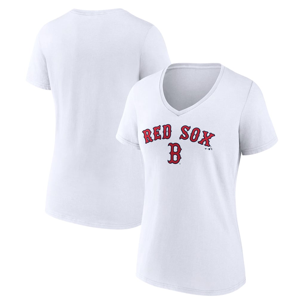 Boston Red Sox Women's Team Lockup V-Neck T-Shirt - White