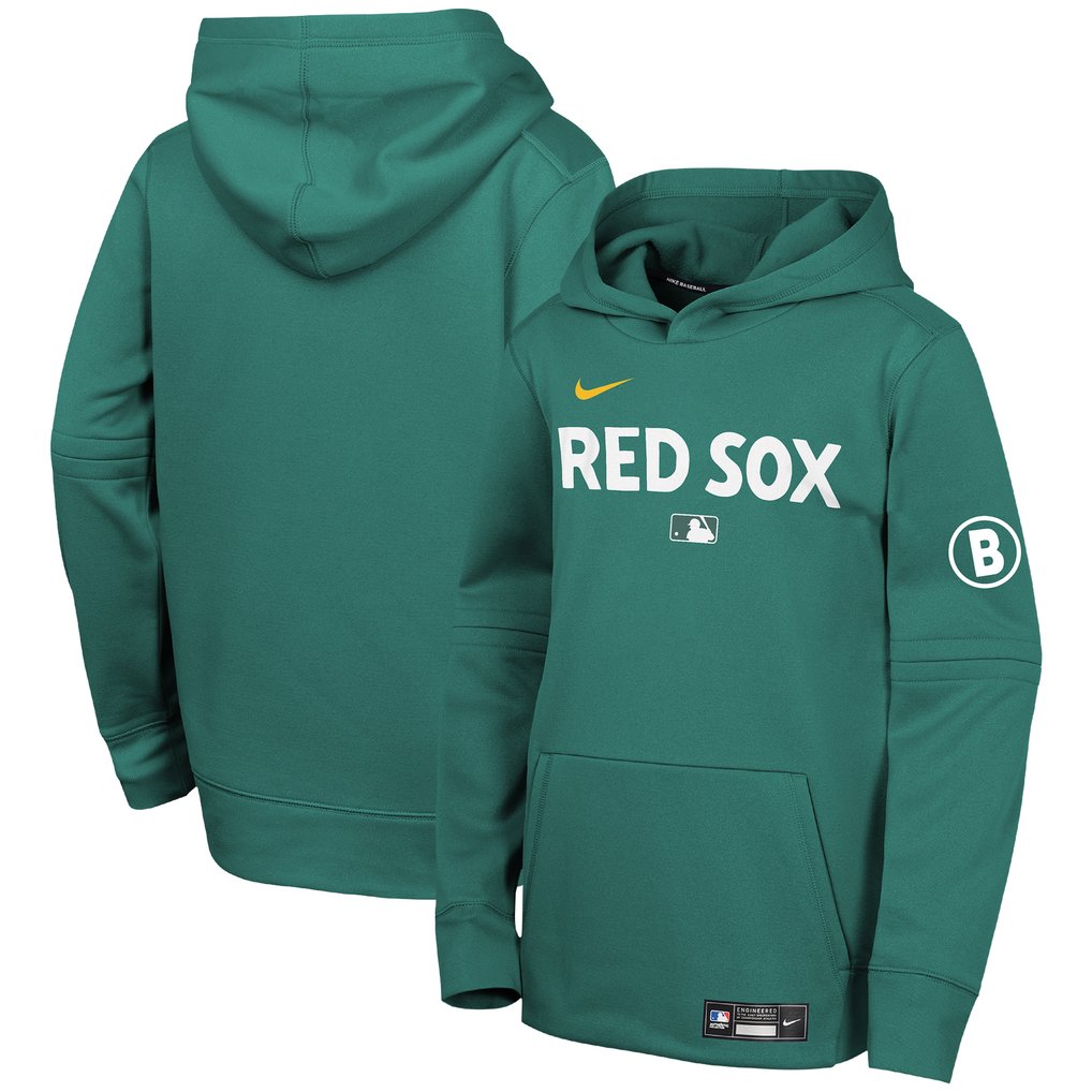Boston Red Sox Nike Youth City Connect Authentic Collection Performance Pullover Hoodie - Green