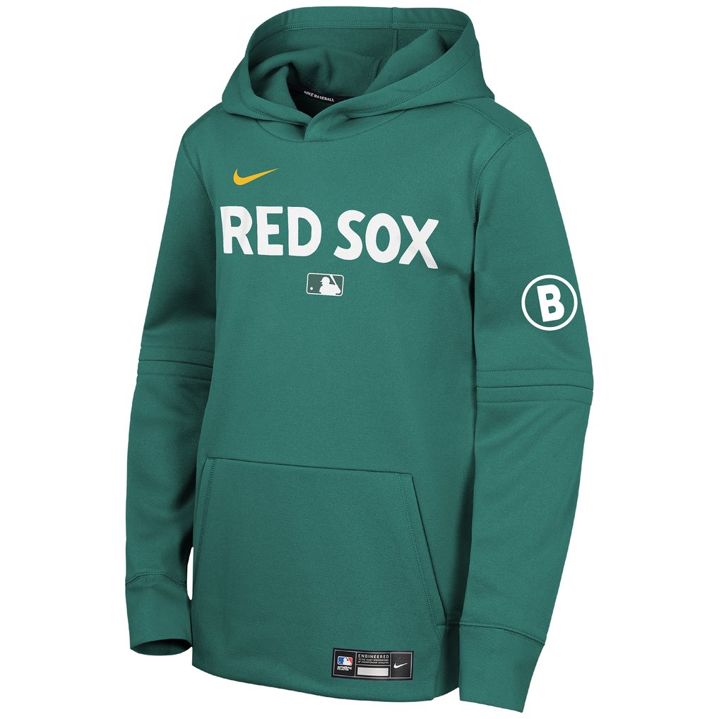 Boston Red Sox Nike Youth City Connect Authentic Collection Performance Pullover Hoodie - Green