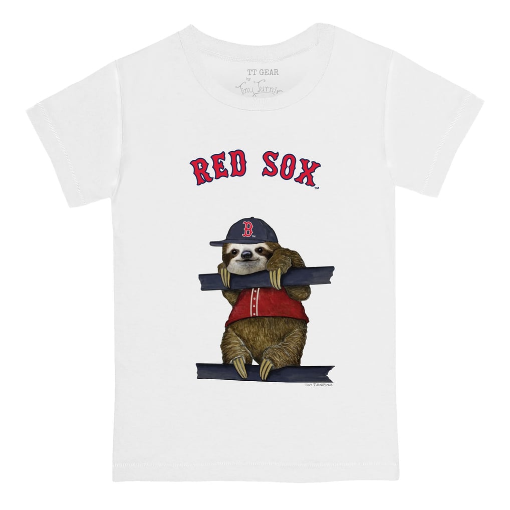 Boston Red Sox Tiny Turnip Youth Sloth T-Shirt - White