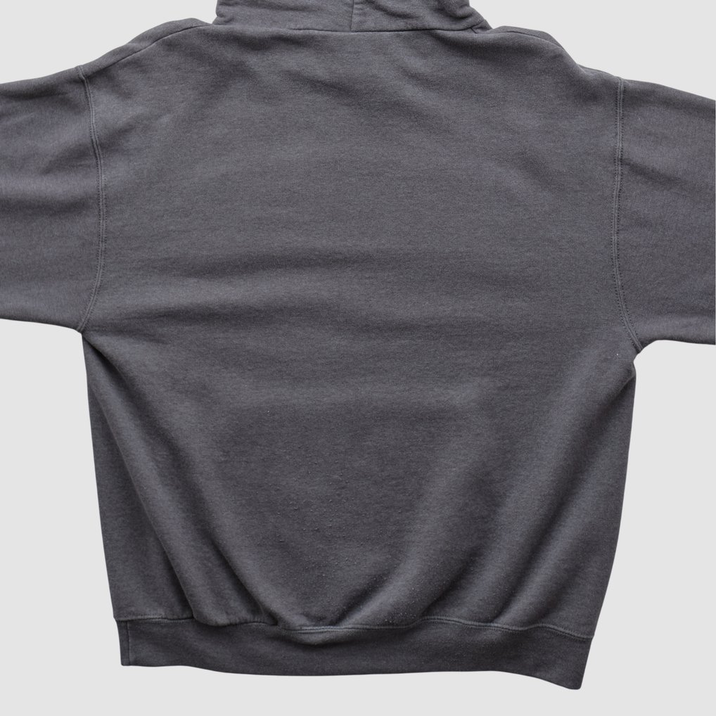 Boston University Champion 2000s Hooded Pullover Sweatshirt - Charcoal - S by Fanatics Real Vintage