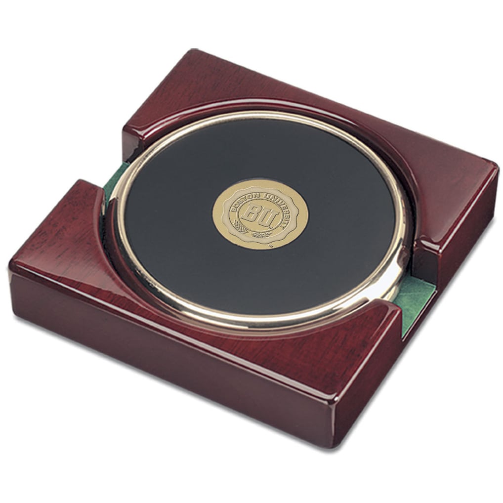 Boston University 2-Piece Coaster Set - Gold