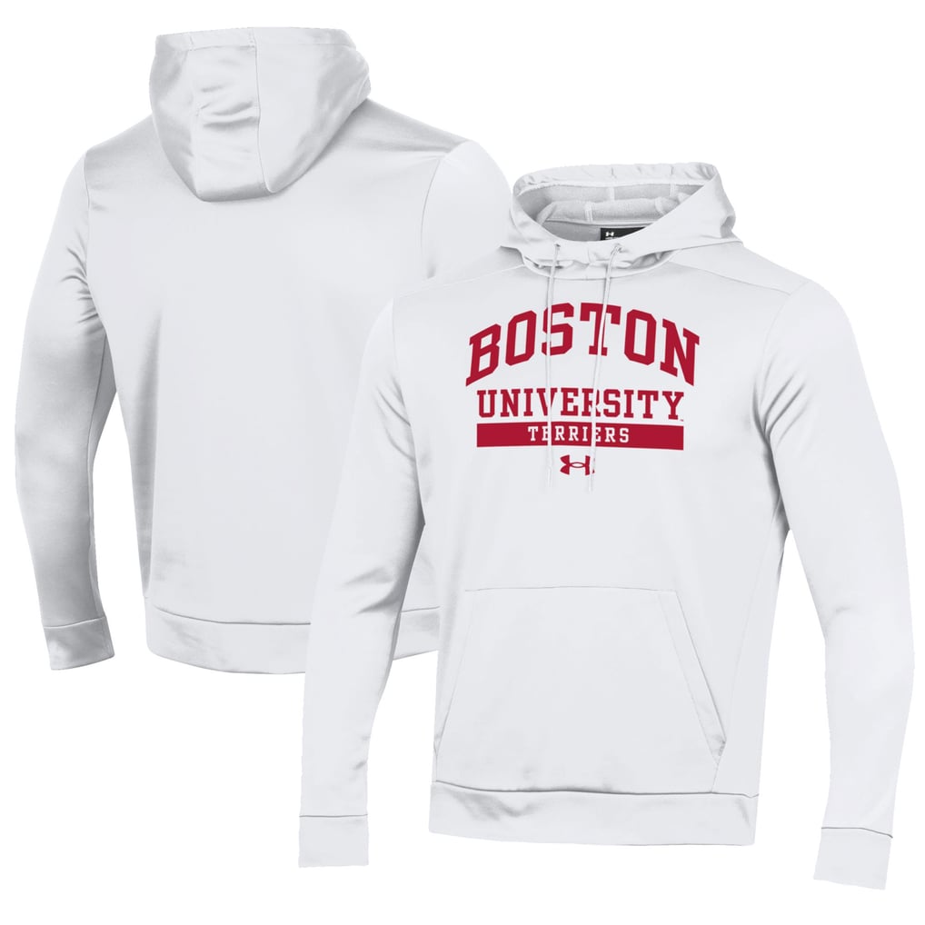 Boston University Under Armour  Fleece Pullover Hoodie - White