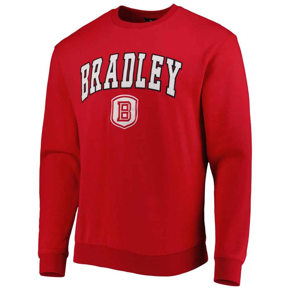 Bradley Braves Colosseum Arch Over Logo Pullover Sweatshirt - Red
