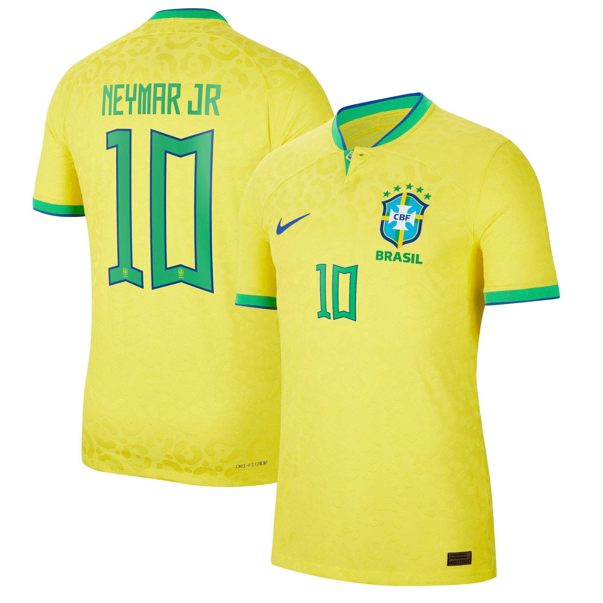 Neymar Jr. Brazil National Team Nike 2022/23 Home Vapor Match