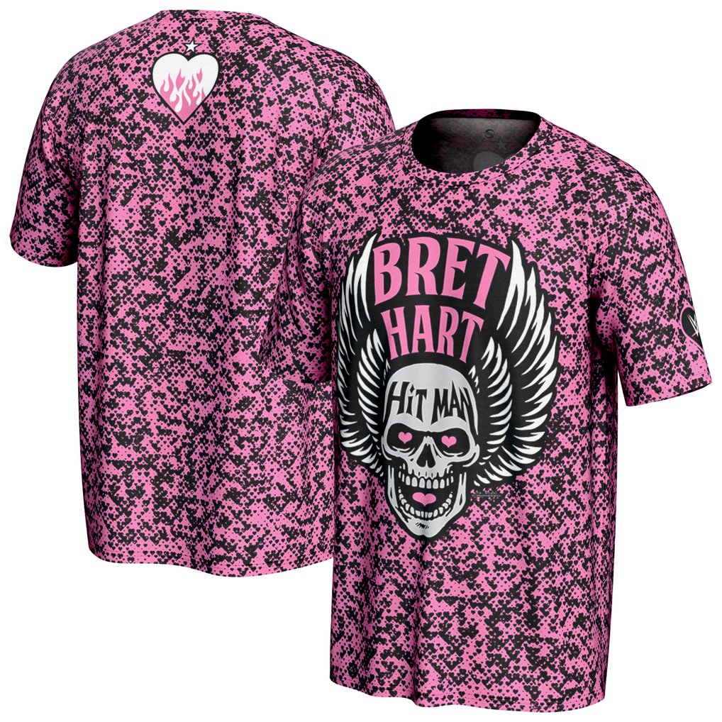 Bret Hart ProSphere Hitman Skull T-Shirt - Pink