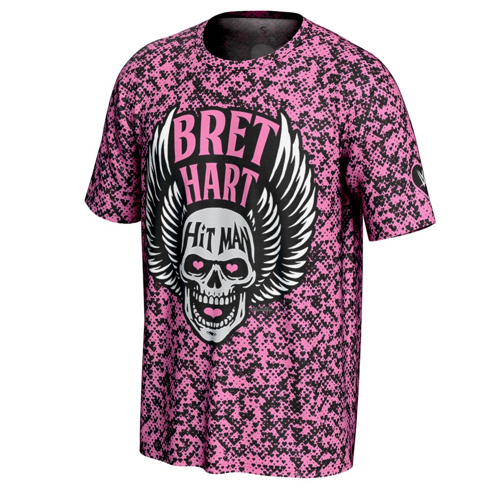 Bret Hart ProSphere Hitman Skull T-Shirt - Pink
