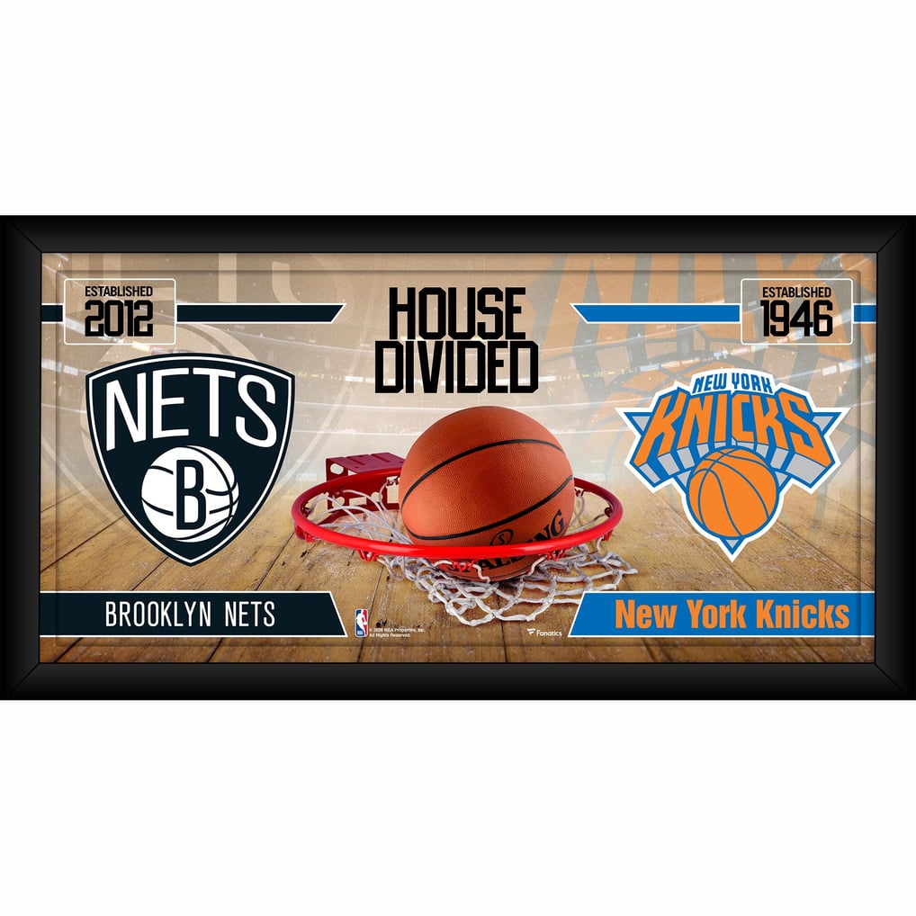 Brooklyn Nets vs. New York Knicks Fanatics Authentic Framed 10" x 20" House Divided Collage