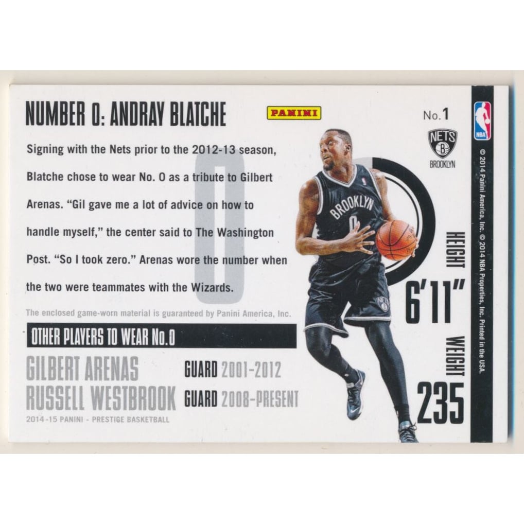 2014-15 Prestige NBA Materials #1 Andray Blatche