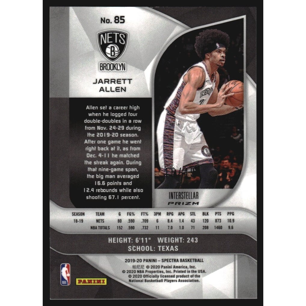 2019-20 Panini Spectra Intersteller #85 Jarrett Allen