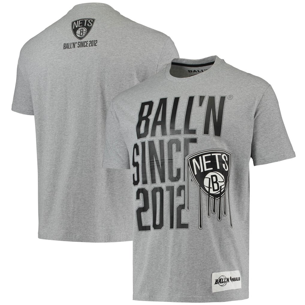 Brooklyn Nets BALL'N Since 2012 T-Shirt - Heathered Gray