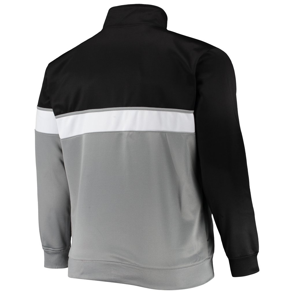 Brooklyn Nets Big & Tall Pieced Body Full-Zip Track Jacket - Black/Gray
