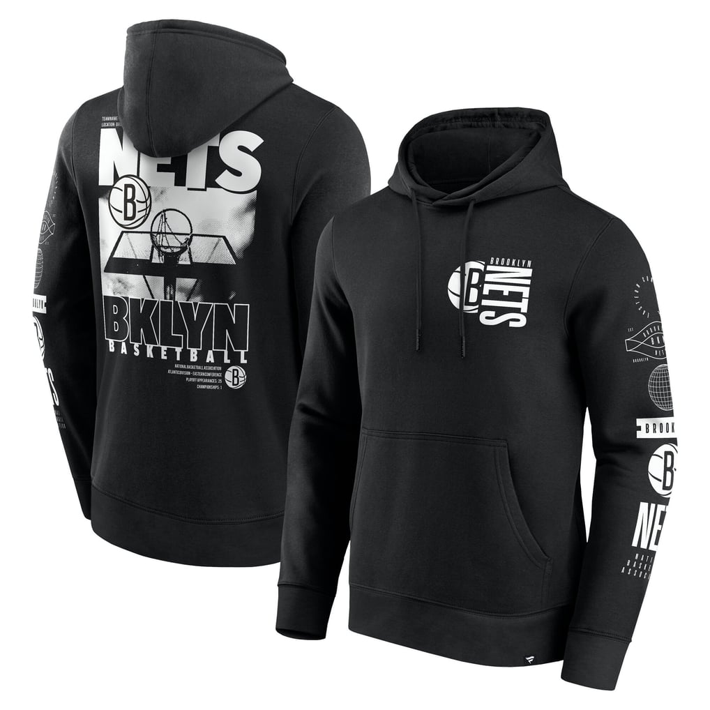 Brooklyn Nets Fanatics Game Time Crossover Pullover Hoodie - Black