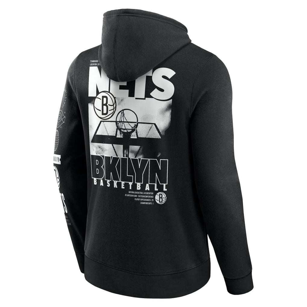 Brooklyn Nets Fanatics Game Time Crossover Pullover Hoodie - Black