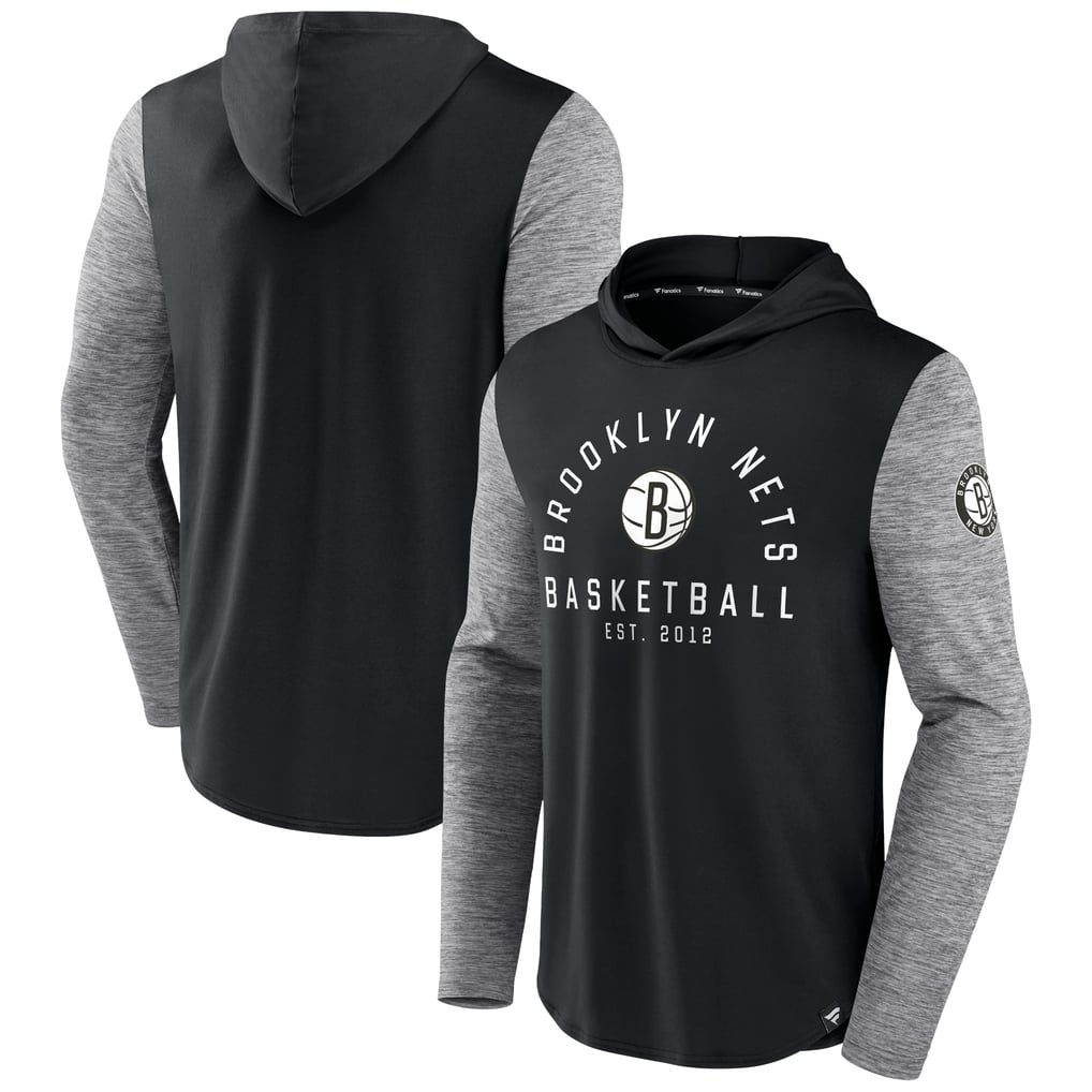 Brooklyn Nets Fanatics Deep Rotation Performance Pullover Hoodie - Black/Heathered Charcoal