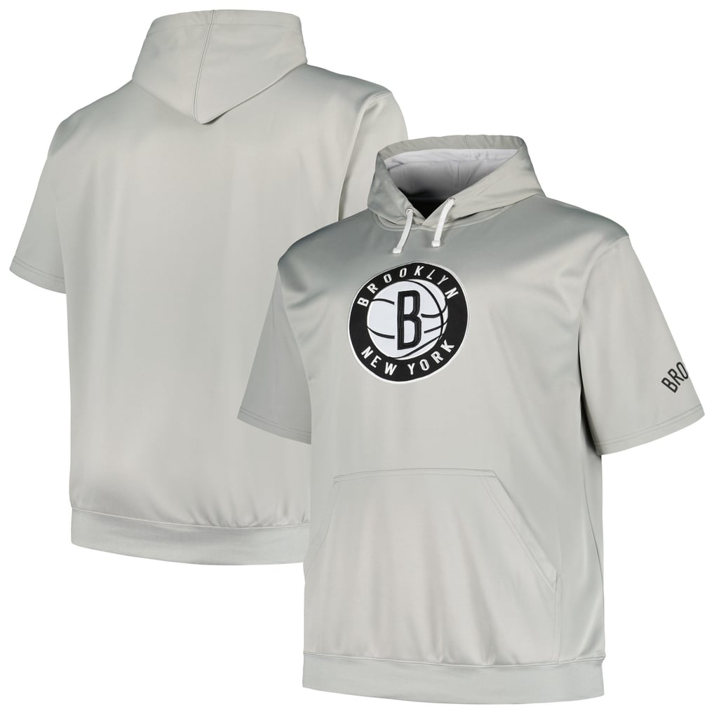 Brooklyn Nets Fanatics Big & Tall Logo Pullover Hoodie - Silver