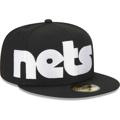 Brooklyn Nets New Era Checkerboard UV 59FIFTY Fitted Hat - Black