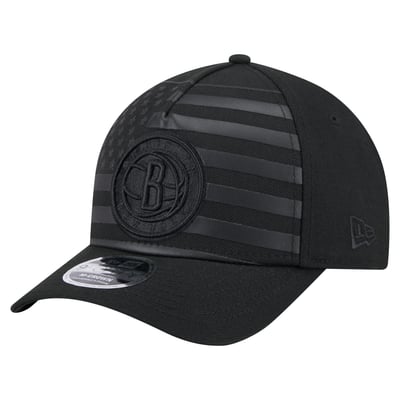  Brooklyn Nets New Era Game Day Flag A-Frame 9FORTY Adjustable Hat - Black