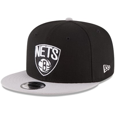 Brooklyn Nets New Era 2-Tone 9FIFTY Adjustable Snapback Hat - Black/Gray