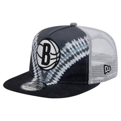 Brooklyn Nets New Era Throwback Dye Golfer Snapback Hat - Black/Gray