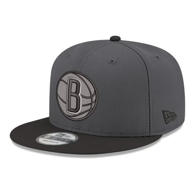Brooklyn Nets New Era Logo 2-Tone 9FIFTY Snapback Hat - Gray/Black