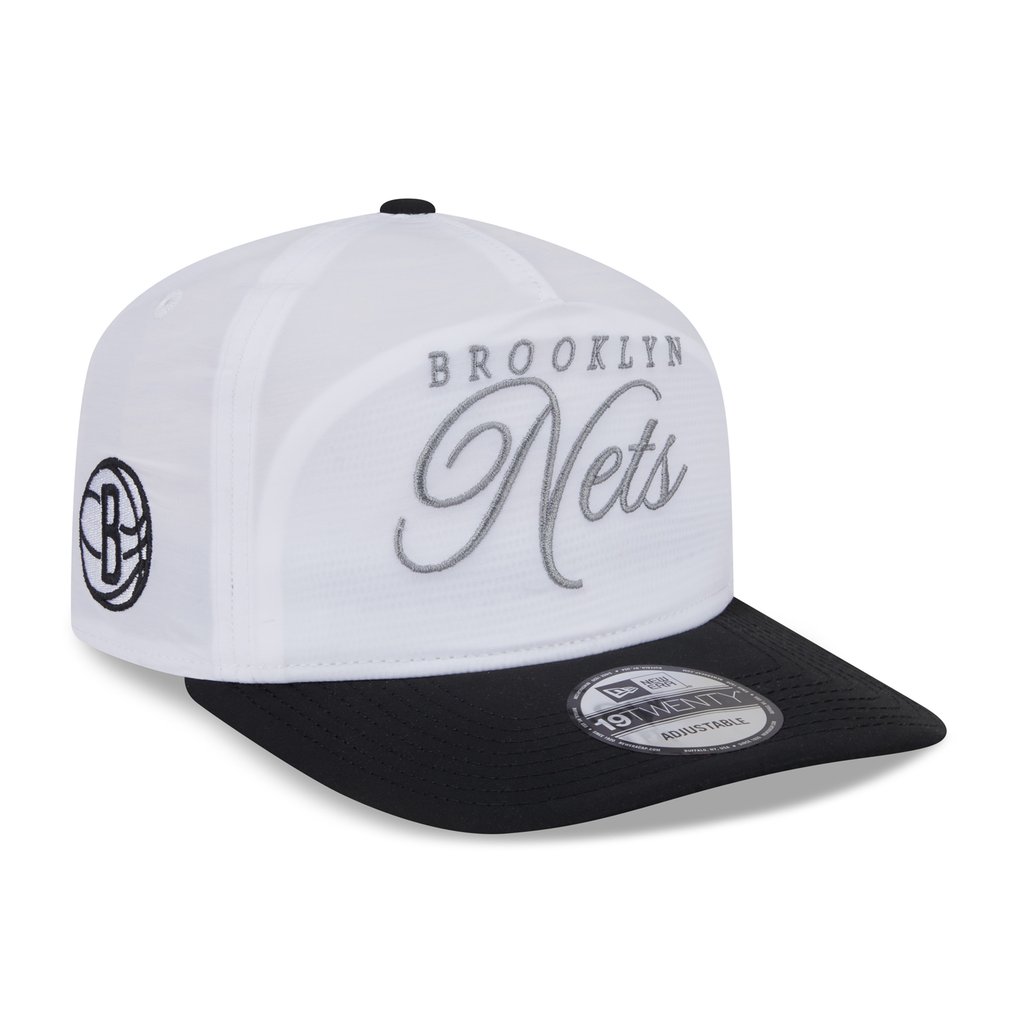 Brooklyn Nets New Era 2025 NBA Draft On-Stage Nylon 19TWENTY Adjustable Hat - White/Black