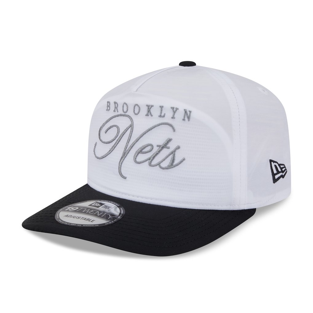 Brooklyn Nets New Era 2025 NBA Draft On-Stage Nylon 19TWENTY Adjustable Hat - White/Black