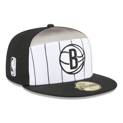  Brooklyn Nets New Era 2025 NBA Tip Off Split Panel 59FIFTY Fitted Hat - White/Black