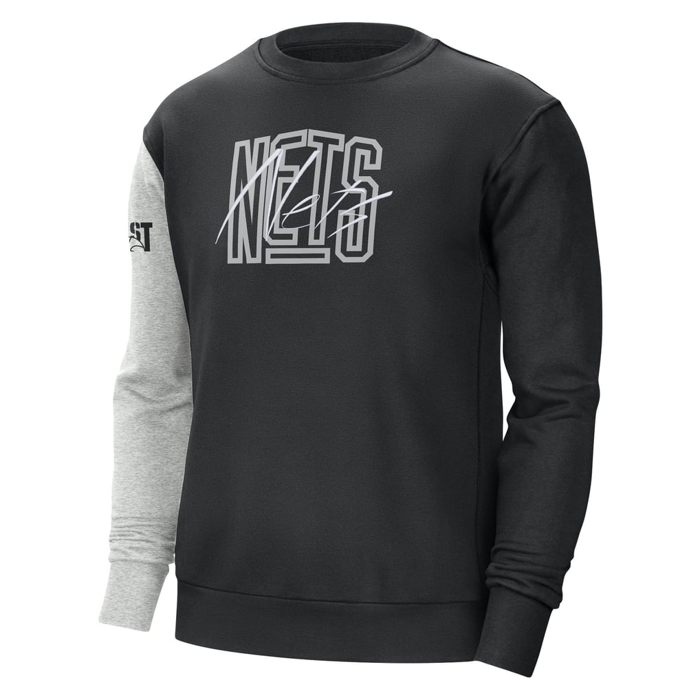 Brooklyn Nets Nike Courtside Versus Force & Flight Pullover Sweatshirt - Black/Heather Gray