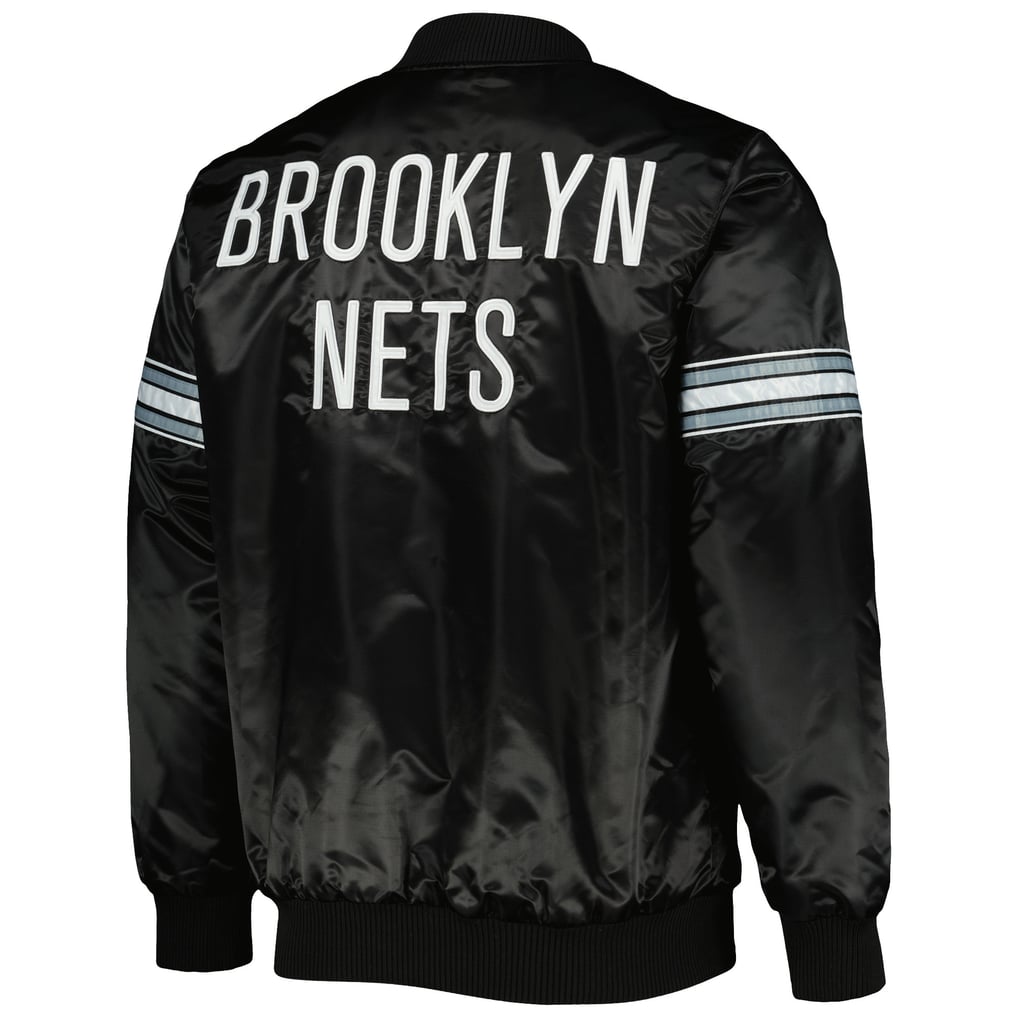Brooklyn Nets Starter Pick & Roll Satin Full-Snap Varsity Jacket - Black