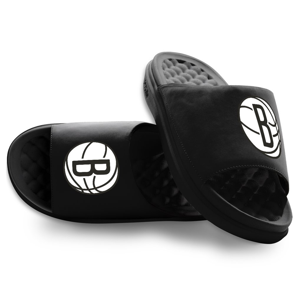 Brooklyn Nets ISlide Unisex Primary Motive Slide Sandals - Black