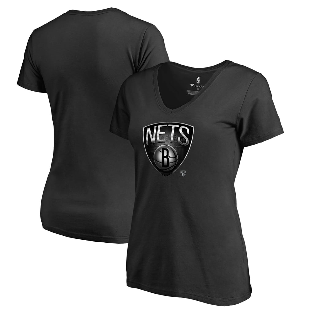 Brooklyn Nets Women's Midnight Mascot V-Neck T-Shirt - Black