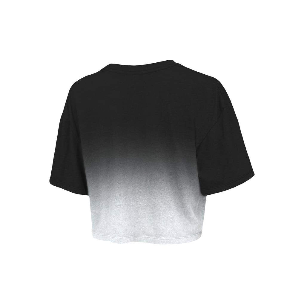 Brooklyn Nets Majestic Threads Women's Repeat Dip-Dye Cropped T-Shirt - Black/White