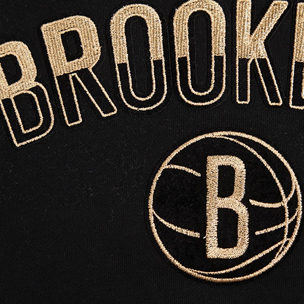  Brooklyn Nets Pro Standard Women's Glam Cropped Pullover Sweatshirt - Black