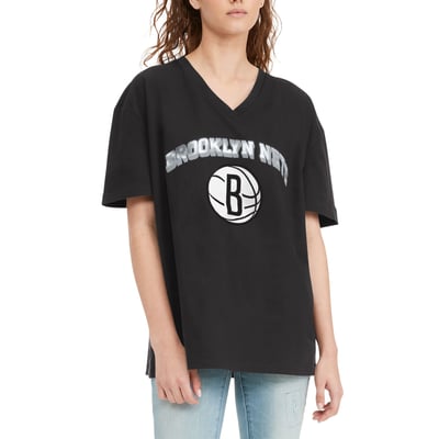 Brooklyn Nets Tommy Jeans Women's Ashley V-Neck T-Shirt - Black