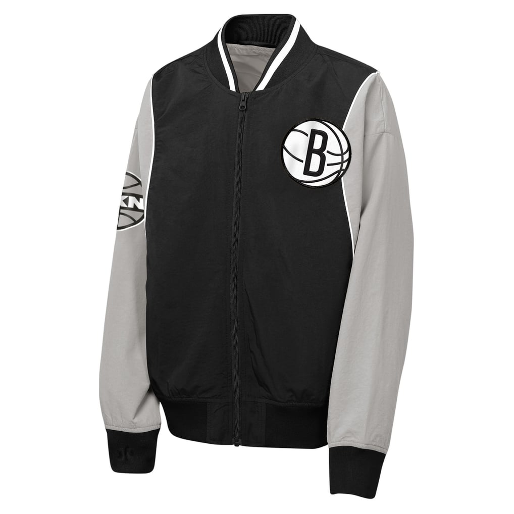 Brooklyn Nets Outerstuff Youth Two-Pointer Full-Zip Windbreaker - Black/Gray