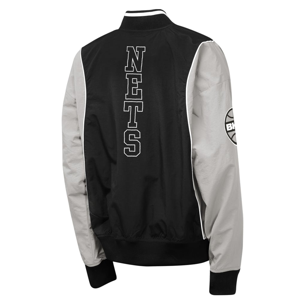 Brooklyn Nets Outerstuff Youth Two-Pointer Full-Zip Windbreaker - Black/Gray