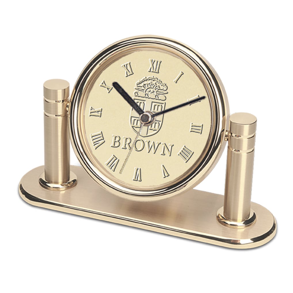 Brown Bears Arcadia Desk Clock - Gold