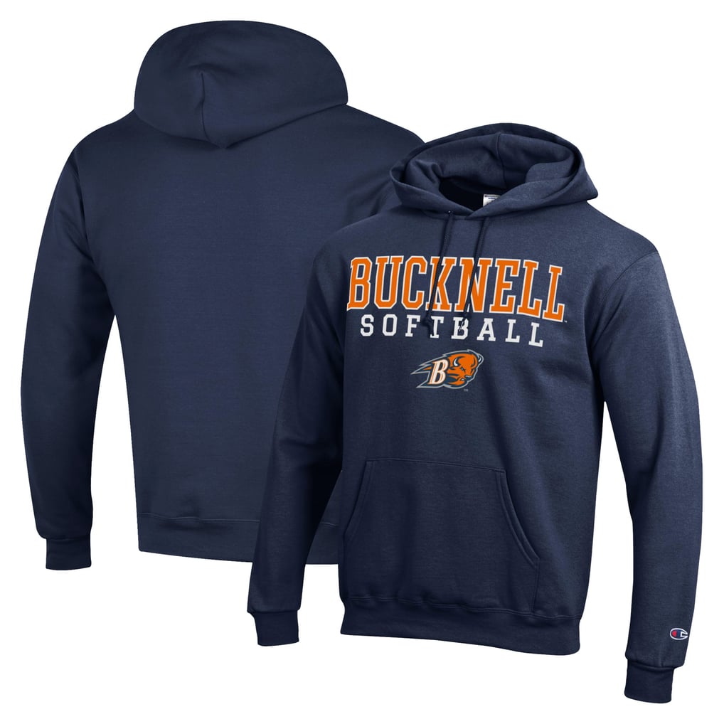  Bucknell Bison Champion Stack Logo Softball Powerblend Pullover Hoodie - Navy