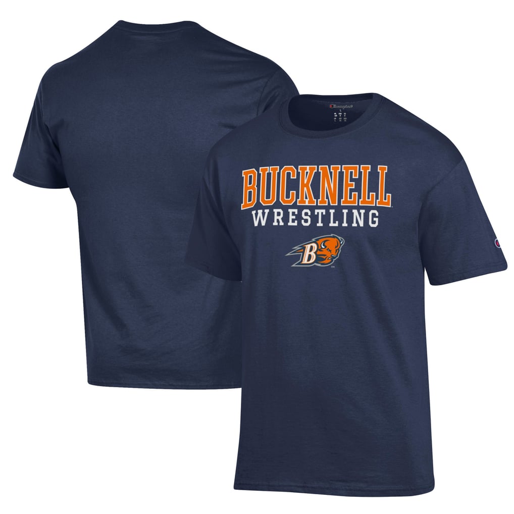 Bucknell Bison Champion Wrestling Stack Logo T-Shirt - Navy