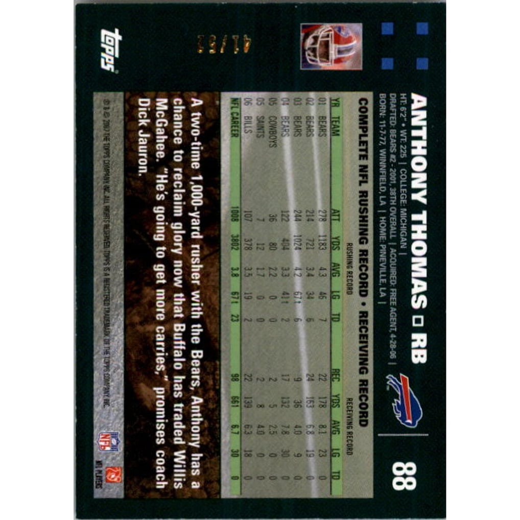 2007 Topps Gold #88 Anthony Thomas