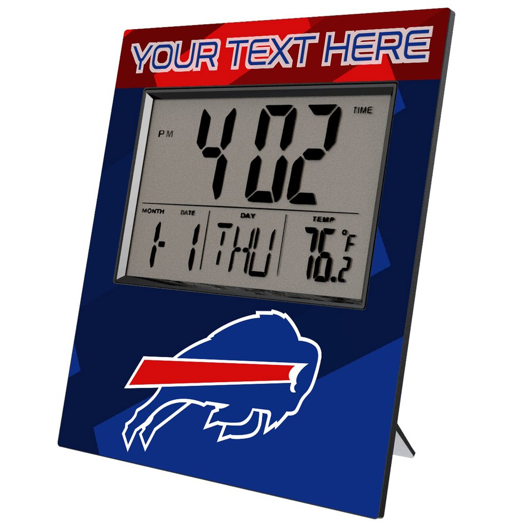 Buffalo Bills Keyscaper Color Block Personalized Digital Desk Clock