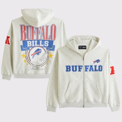Buffalo Bills Abercrombie & Fitch  Fleece Full-Zip Hoodie - Gray