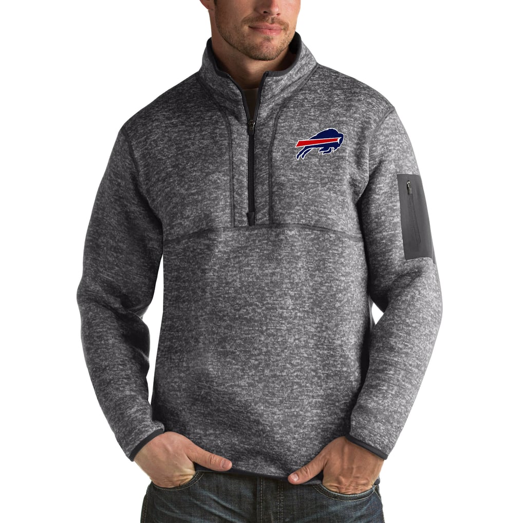 Buffalo Bills Antigua Fortune Big & Tall Quarter-Zip Pullover Jacket - Charcoal