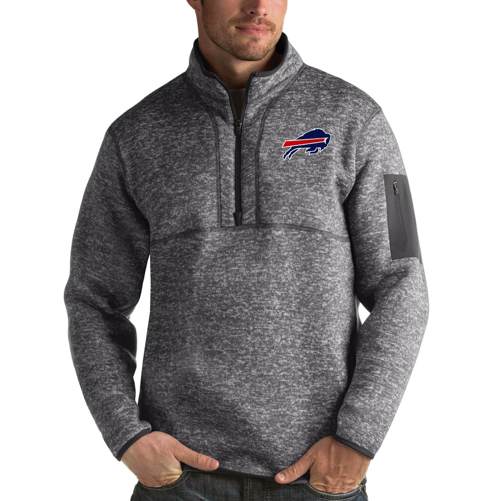 Buffalo Bills Antigua Fortune Quarter-Zip Pullover Jacket - Charcoal