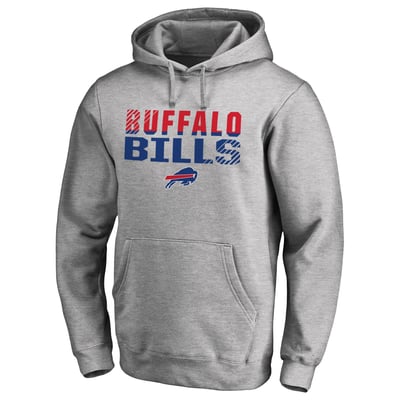Buffalo Bills Iconic Collection Fade Out Pullover Hoodie - Ash