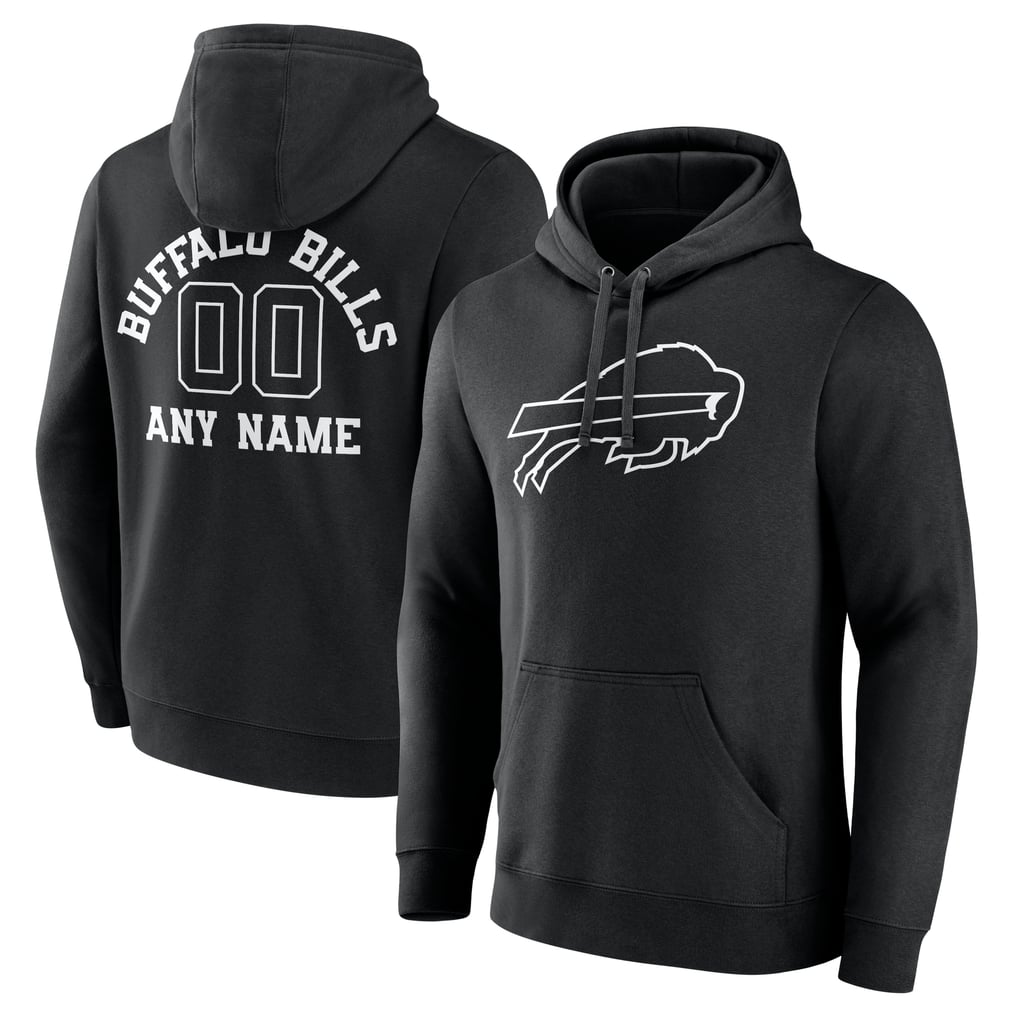 Buffalo Bills Personalized Name & Number Pullover Hoodie - Black