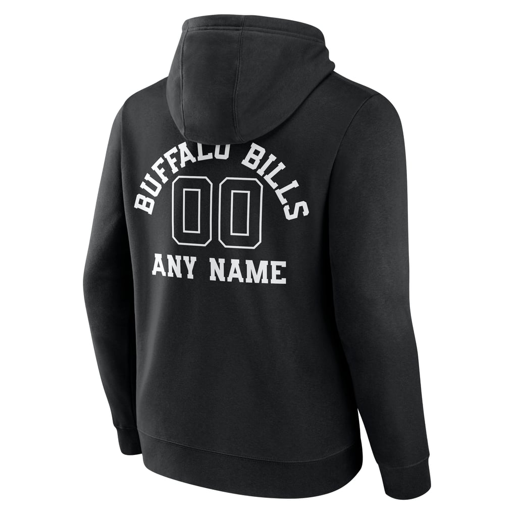 Buffalo Bills Personalized Name & Number Pullover Hoodie - Black