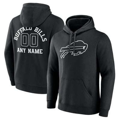 Buffalo Bills Personalized Name & Number Pullover Hoodie - Black